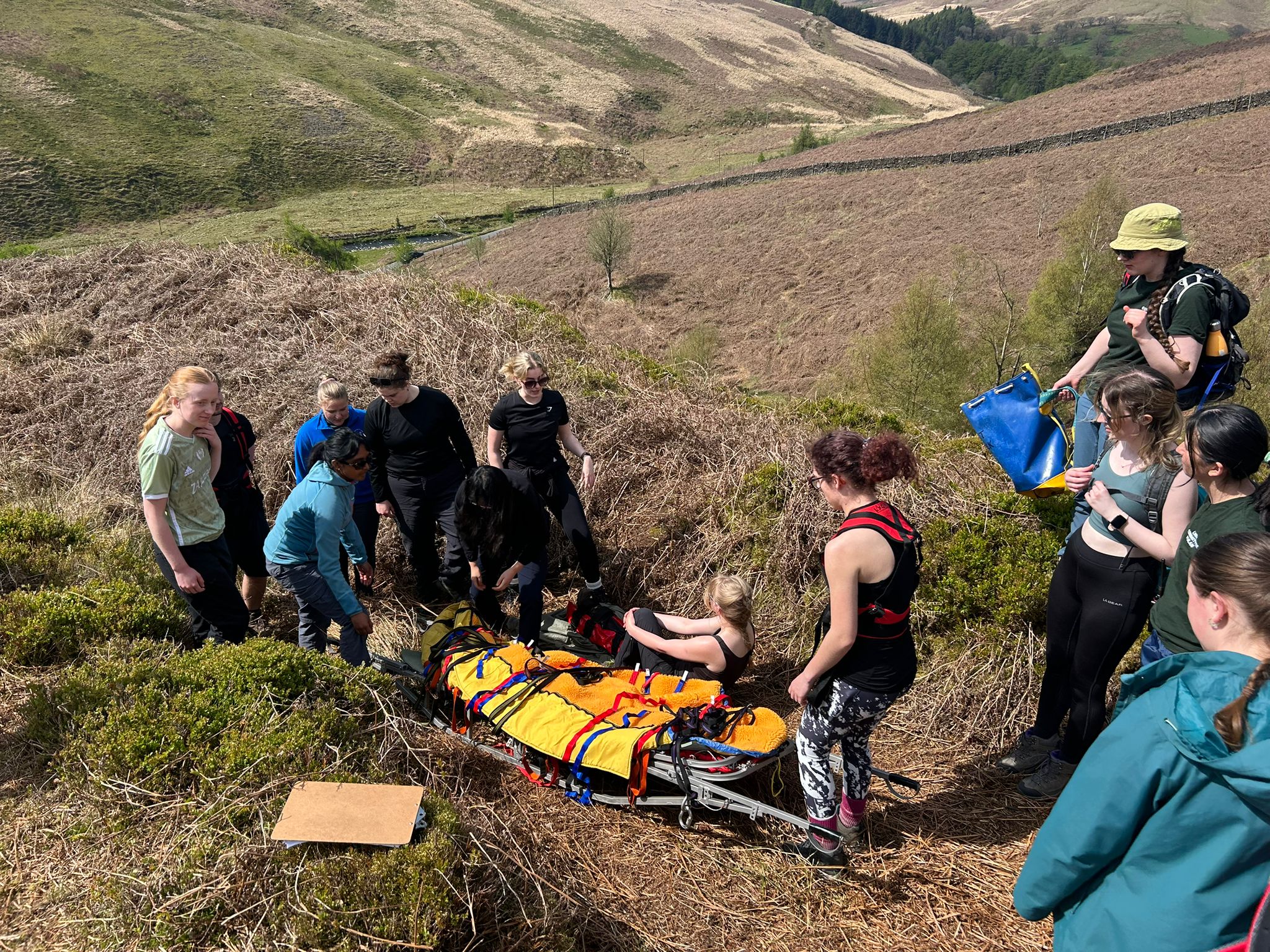 LSCFR members during Mountain Rescue practical exercises