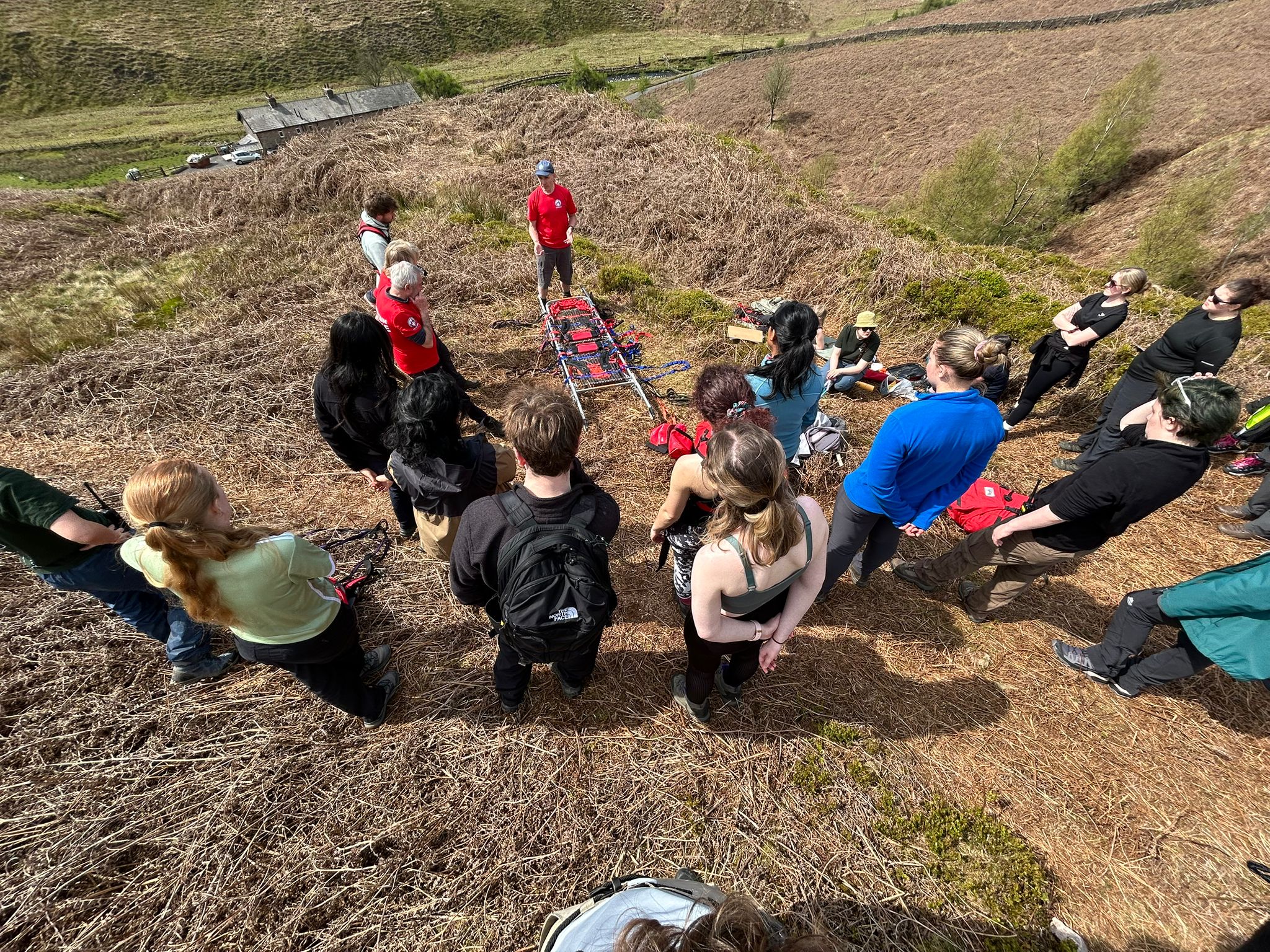 Group of Mountain Rescue participants in outdoor setting